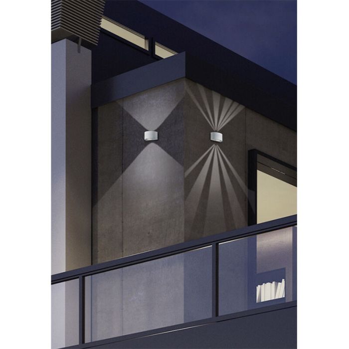 Biała lampa zewnętrzna design, Sandkas, 2W, 3000K LED, IP44