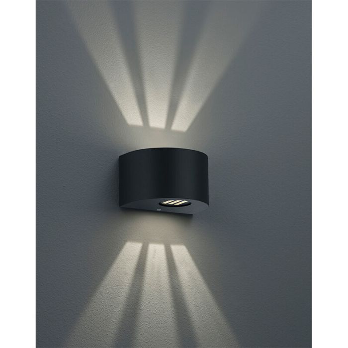 Czarna lampa zewnętrzna design, Sandkas, 2W, 3000K LED, IP44