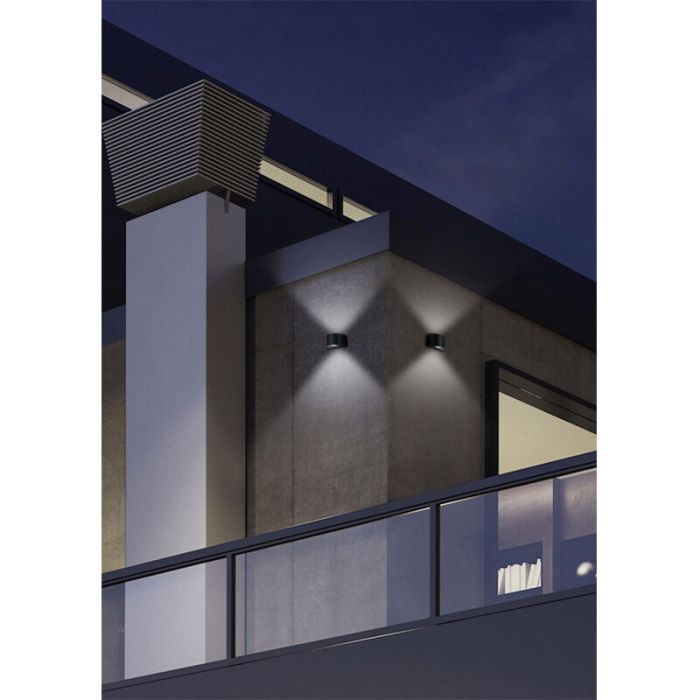 Czarna lampa zewnętrzna design, Sandkas, 2W, 3000K LED, IP44