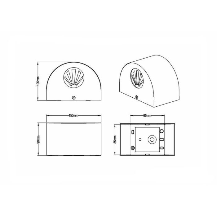 Czarna lampa zewnętrzna design, Sandkas, 2W, 3000K LED, IP44