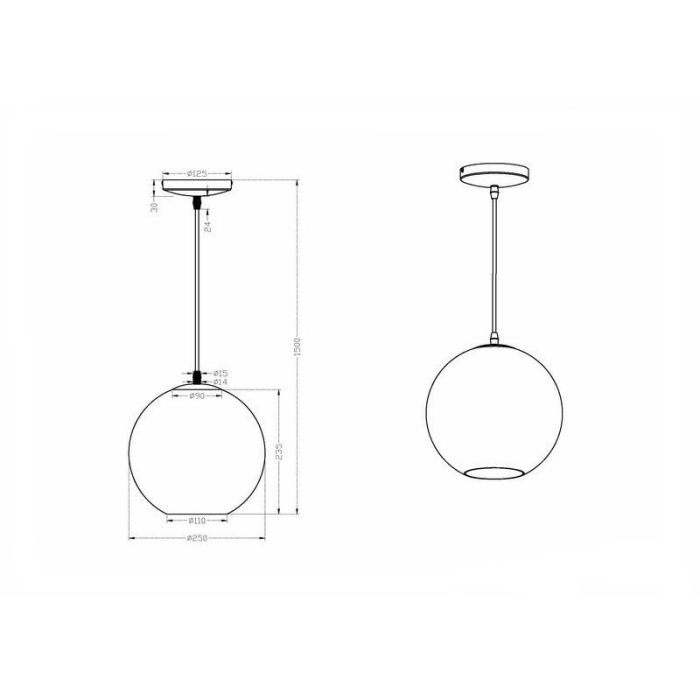 Biała lampa wisząca design, Riley
