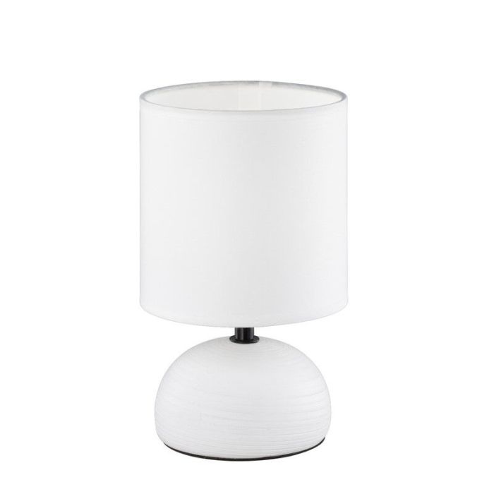 Ceramiczna lampa stołowa biała, Yeraz, z przełącznik