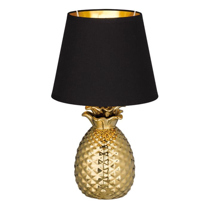 Ceramiczna lampa stołowa złota, Monsted, z przełącznik