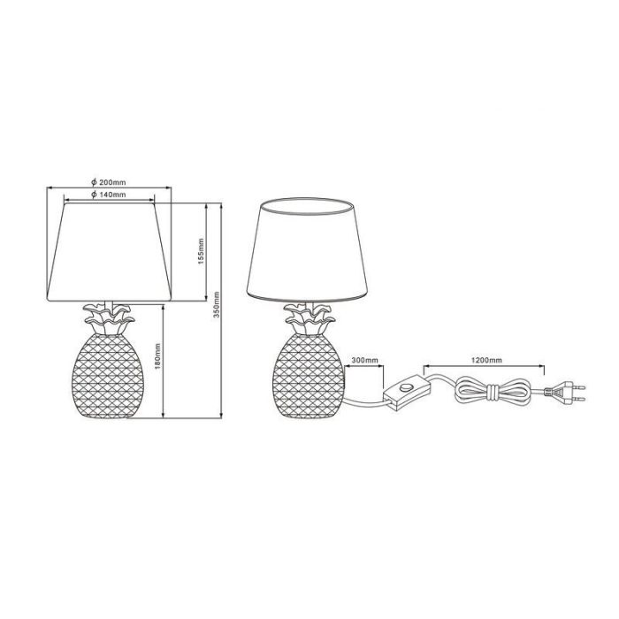 Ceramiczna lampa stołowa złota, Monsted, z przełącznik