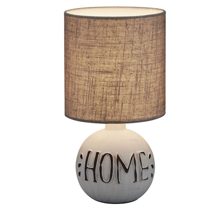 Ceramiczna lampa stołowa biała, Mosh, z przełącznik