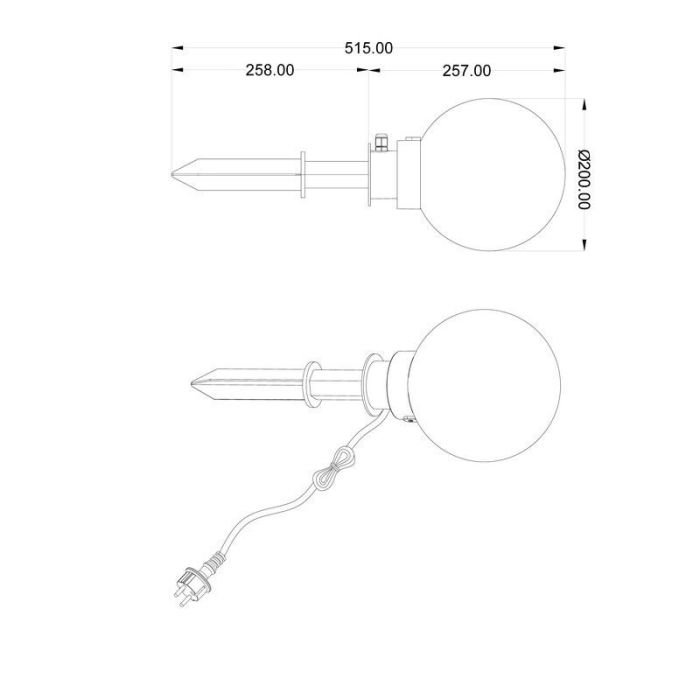 Biała lampa dogruntowa plastikowa, Ytske, IP44