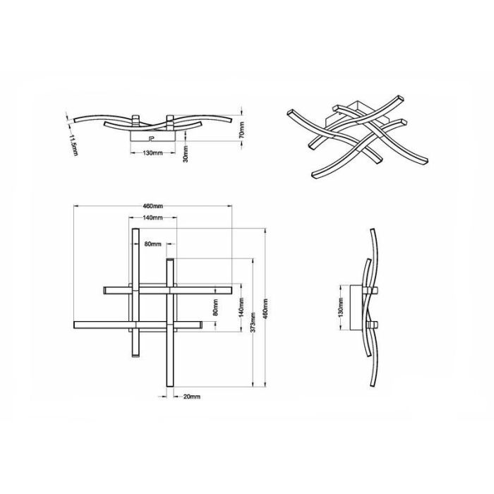 Niklowy plafon sufitowy design, Go, 5W, 3000K LED