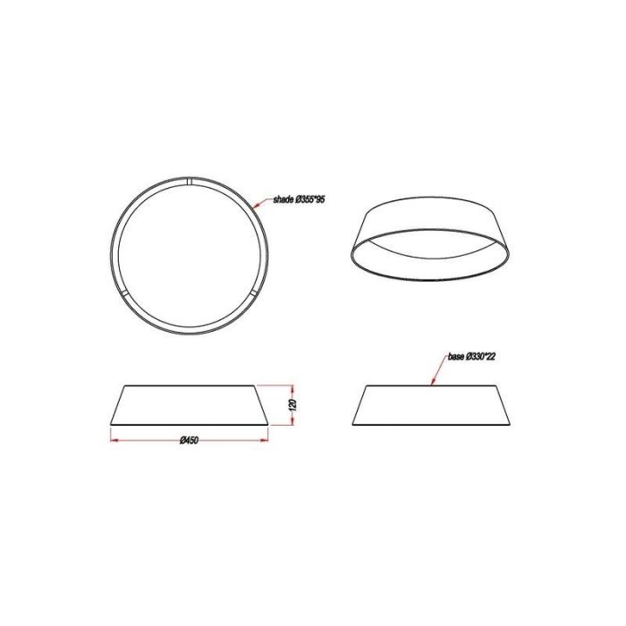 Czarny plafon sufitowy nowoczesny, Gjern, 18W, 3000K LED