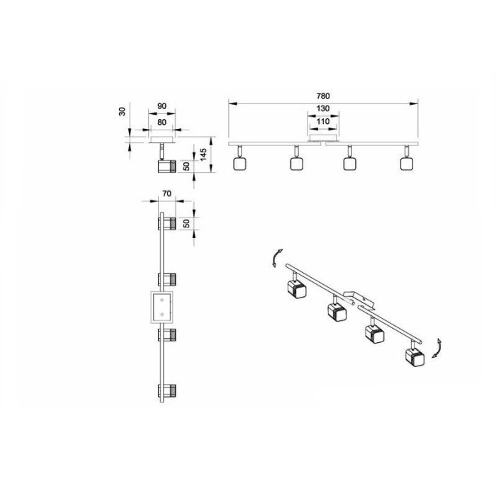 Niklowy spot sufitowy nowoczesny, Kolind, 4W, 3000K LED