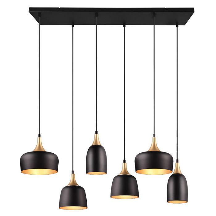 Czarna lampa wisząca nowoczesna, Declan