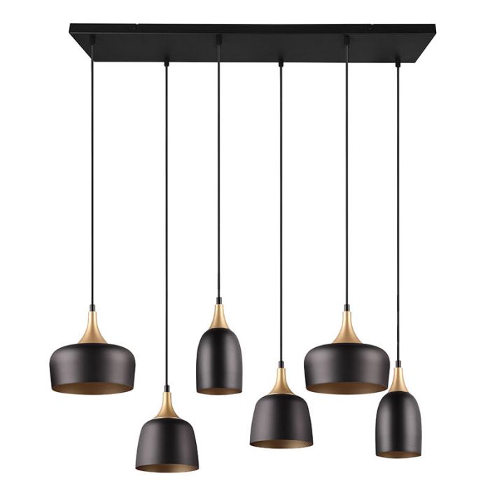 Czarna lampa wisząca nowoczesna, Declan