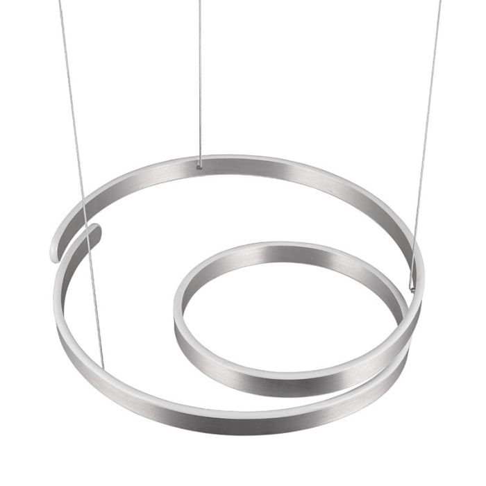 Niklowa lampa wisząca design, Ewout, 68W, 3000K LED, ściemniana w 3 krokach