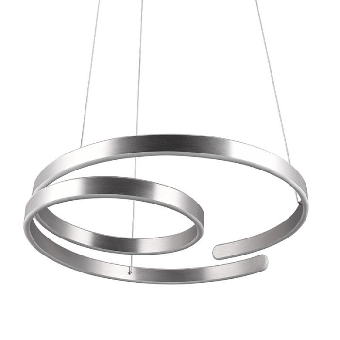 Niklowa lampa wisząca design, Ewout, 68W, 3000K LED, ściemniana w 3 krokach