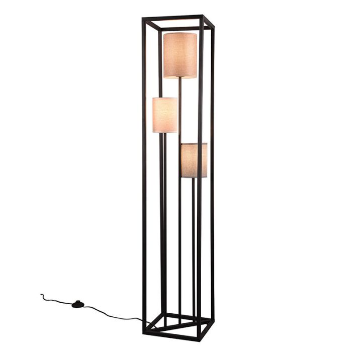 Czarna lampa stojąca nowoczesna, Gilano