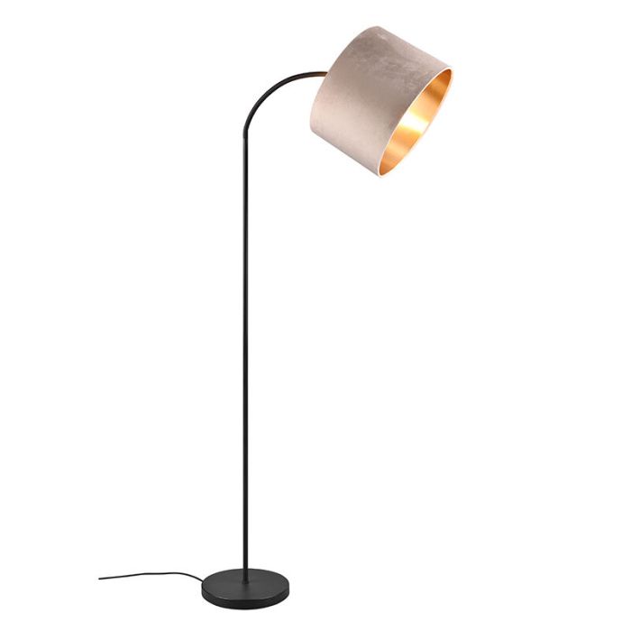 Beżowa lampa stojąca łukowa nowoczesna, Ercan