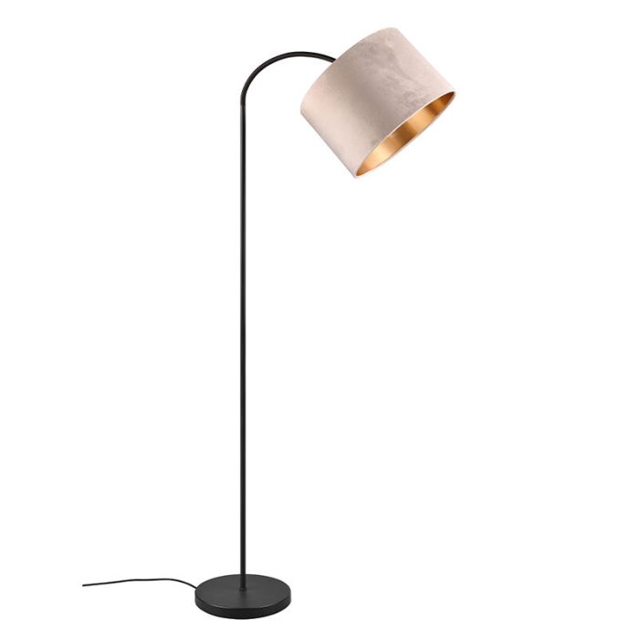 Beżowa lampa stojąca łukowa nowoczesna, Ercan
