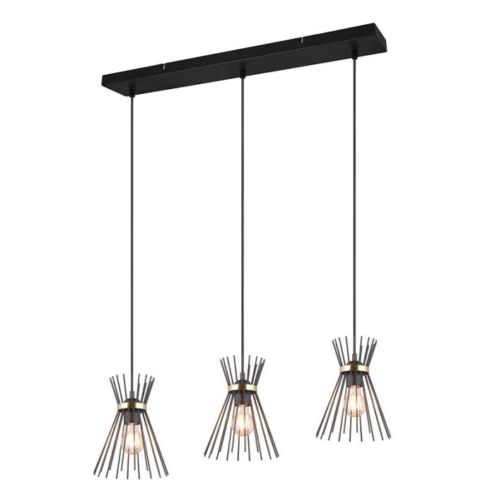 Czarna lampa wisząca industrialna, Fransiscus