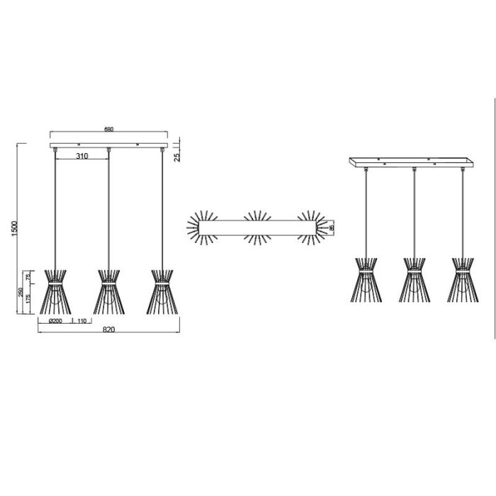 Czarna lampa wisząca industrialna, Fransiscus