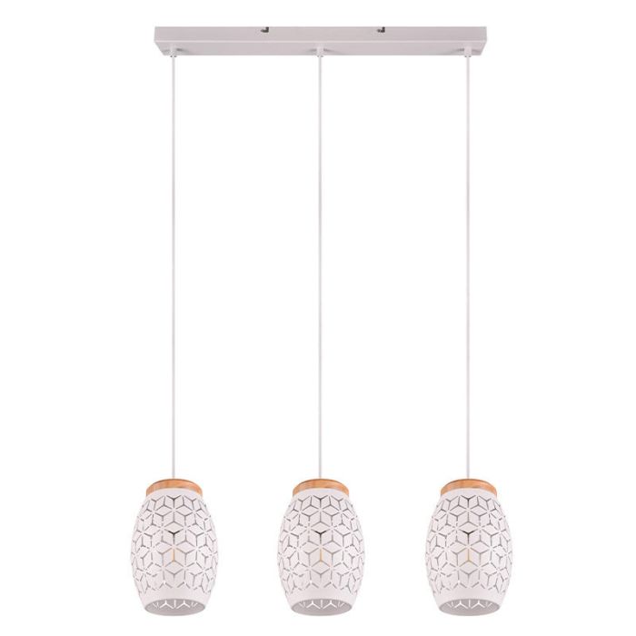 Biała lampa wisząca nowoczesna, Delana