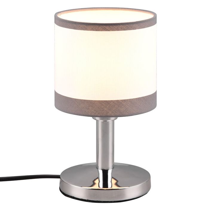 Biała lampa stołowa nowoczesna, Denley, z przełącznik