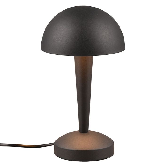 Czarna lampa stołowa nowoczesna, Delila, z dotykowy ściemniacz