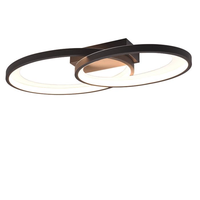 Czarny plafon sufitowy nowoczesny, Ersan, 25W, 3000K LED