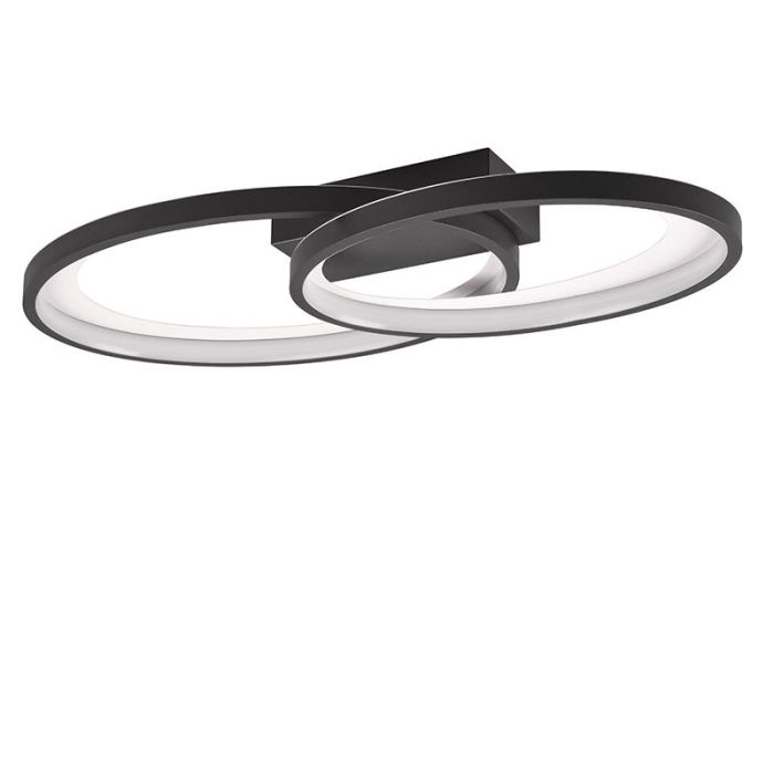 Czarny plafon sufitowy nowoczesny, Ersan, 25W, 3000K LED