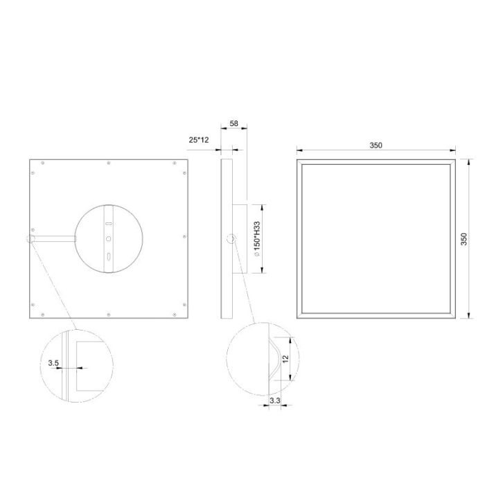 Czarny plafon sufitowy design, Gilbert, 20W, 3000K LED