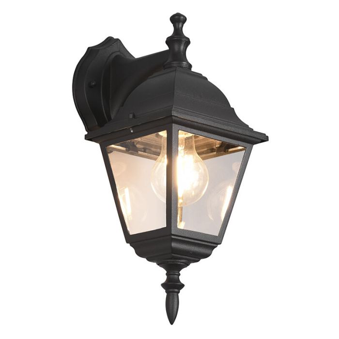 Czarna lampa zewnętrzna klasyczna, Lavina, IP44