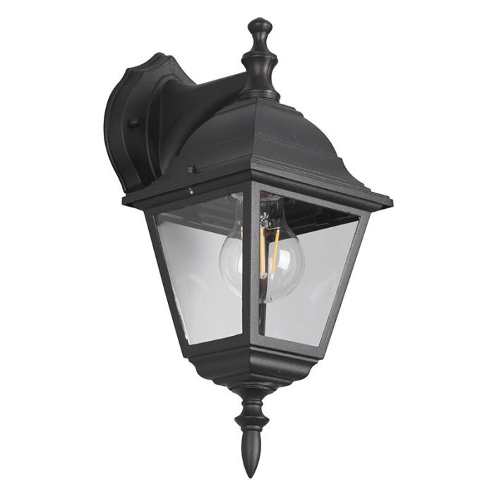 Czarna lampa zewnętrzna klasyczna, Lavina, IP44