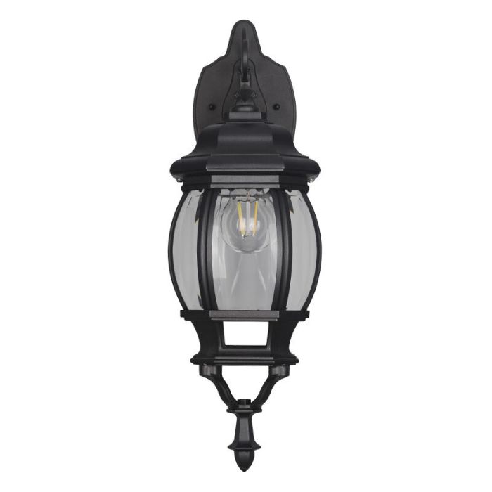 Czarna lampa zewnętrzna klasyczna, Evander, IP23