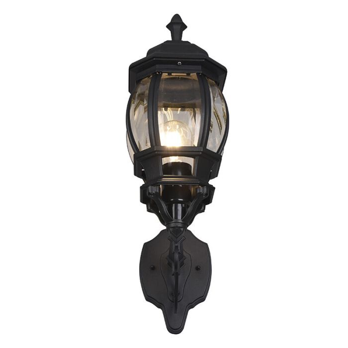 Czarna lampa zewnętrzna klasyczna, Evander, IP23