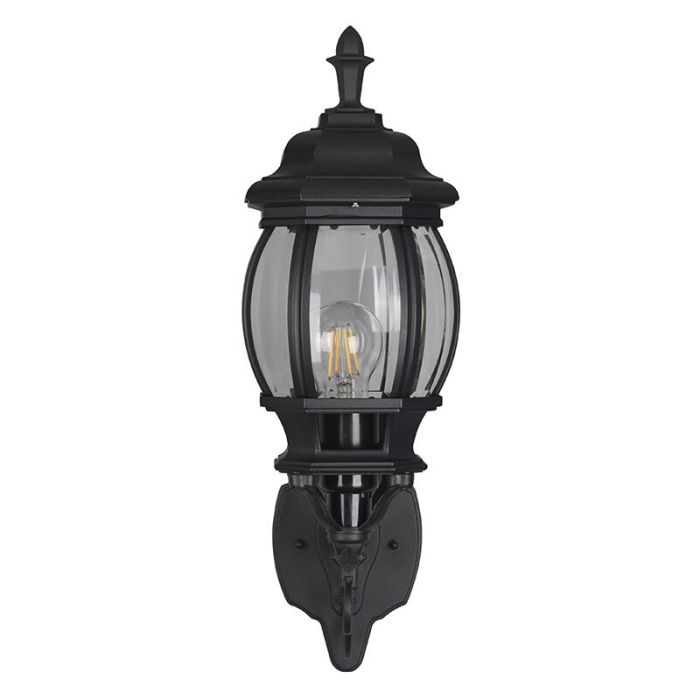 Czarna lampa zewnętrzna klasyczna, Evander, IP23