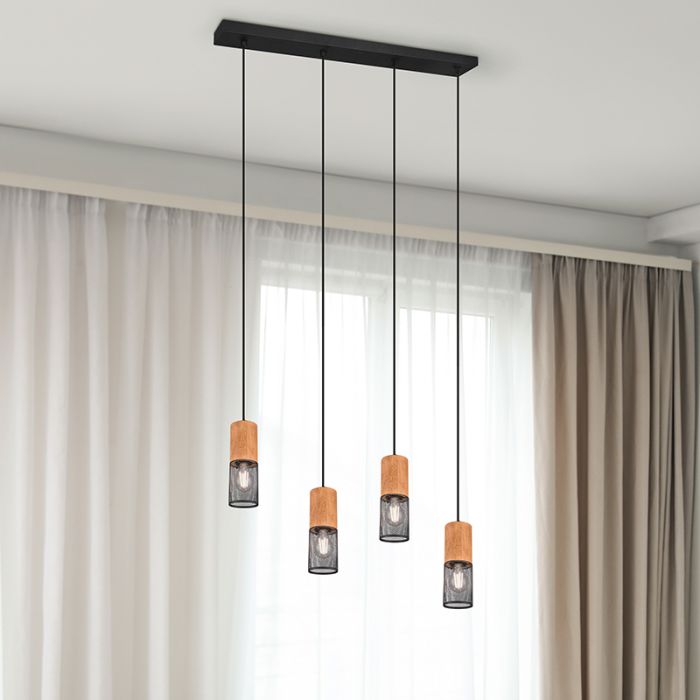 Czarna lampa wisząca nad stół do jadalni vintage, Jessica