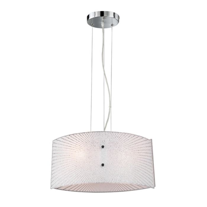 Chromowana lampa wisząca nad stół do jadalni metalowa, Quinten