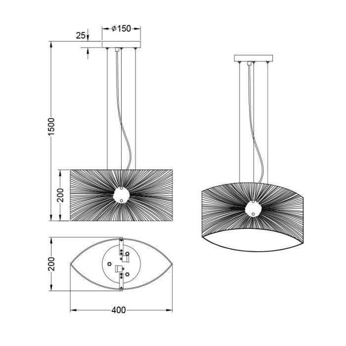 Chromowana lampa wisząca nad stół do jadalni metalowa, Quinten