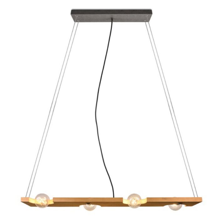 Drewniana lampa wisząca brązowa, Dyonne