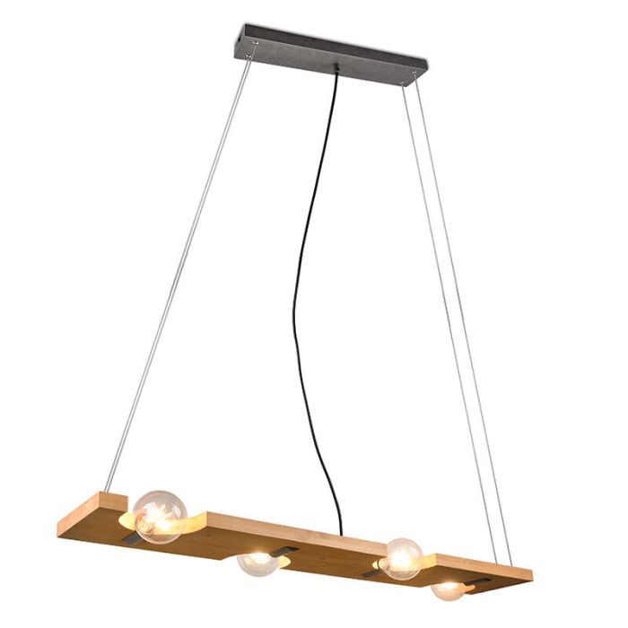 Drewniana lampa wisząca brązowa, Dyonne