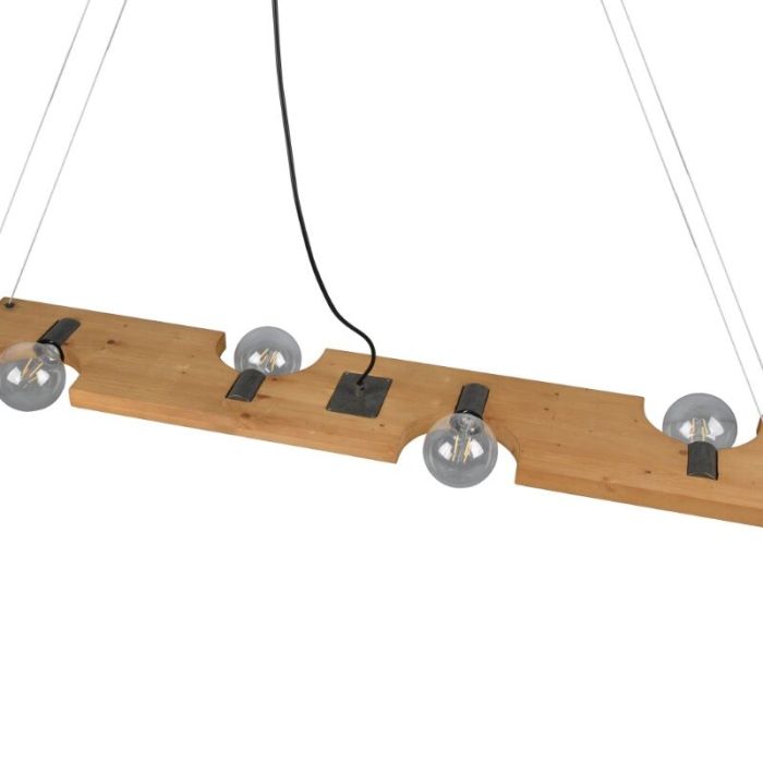 Drewniana lampa wisząca brązowa, Dyonne