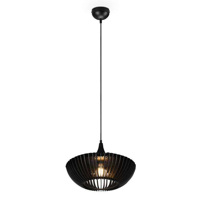 Drewniana lampa wisząca czarna, Mirjan