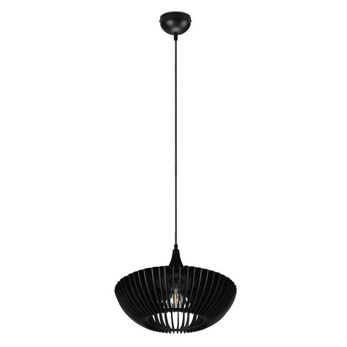 Drewniana lampa wisząca czarna, Mirjan