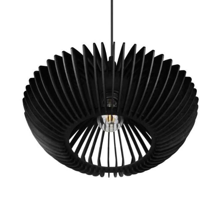 Drewniana lampa wisząca czarna, Mirjan