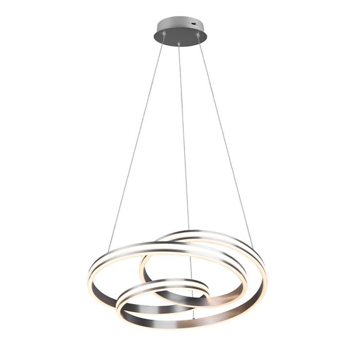 Niklowa lampa wisząca nowoczesna, Elyse, 60W, regulowany kolor LED