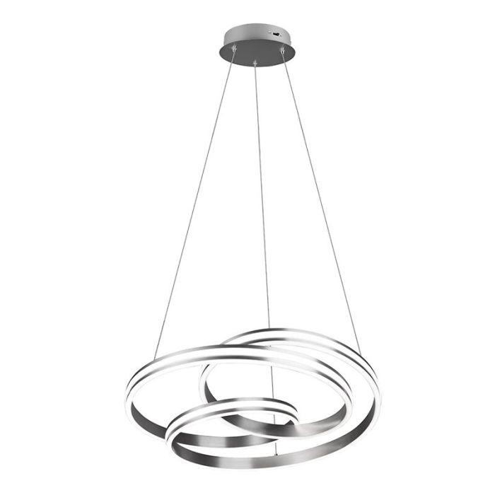 Niklowa lampa wisząca nowoczesna, Elyse, 60W, regulowany kolor LED