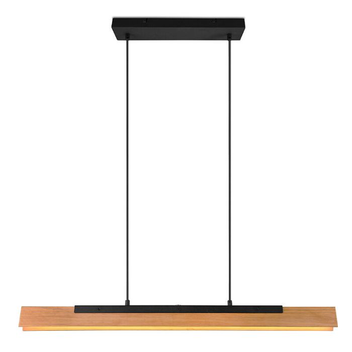Drewniana lampa wisząca brązowa, Neville, 25W, 3000K LED, ściemniana w 3 krokach