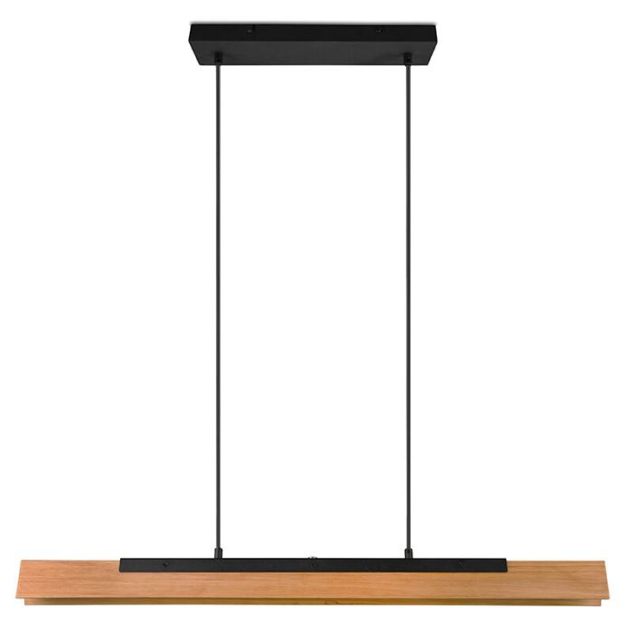 Drewniana lampa wisząca brązowa, Neville, 25W, 3000K LED, ściemniana w 3 krokach