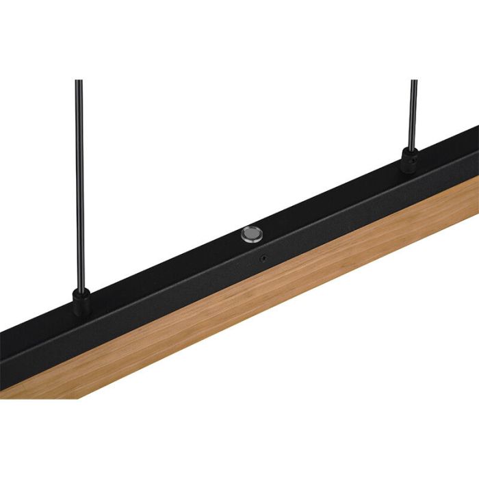 Drewniana lampa wisząca brązowa, Neville, 25W, 3000K LED, ściemniana w 3 krokach