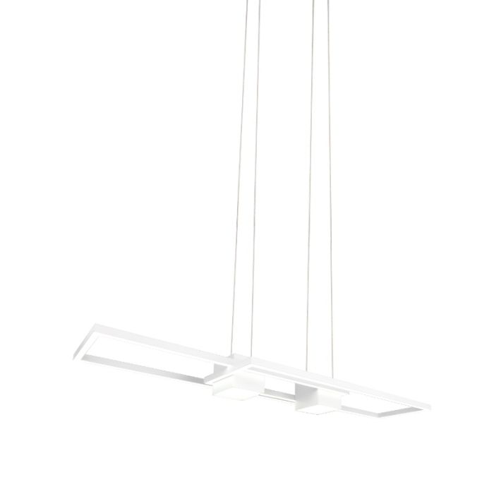 Biała lampa wisząca design, Sohaib, 37W, regulowana ciepła do zimnej bieli LED, ściemniana w 3 krokach