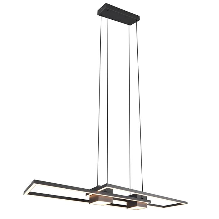 Czarna lampa wisząca design, Sohaib, 37W, regulowana ciepła do zimnej bieli LED, ściemniana w 3 krokach