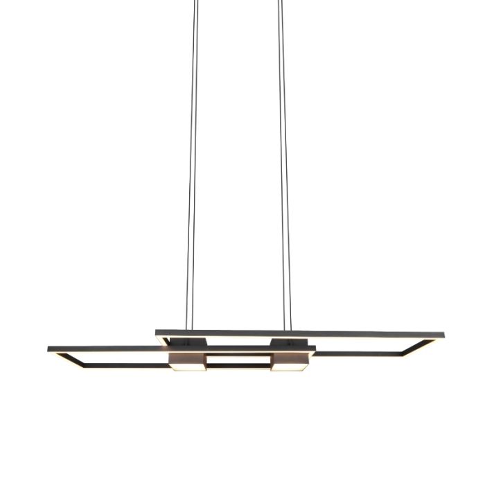 Czarna lampa wisząca design, Sohaib, 37W, regulowana ciepła do zimnej bieli LED, ściemniana w 3 krokach